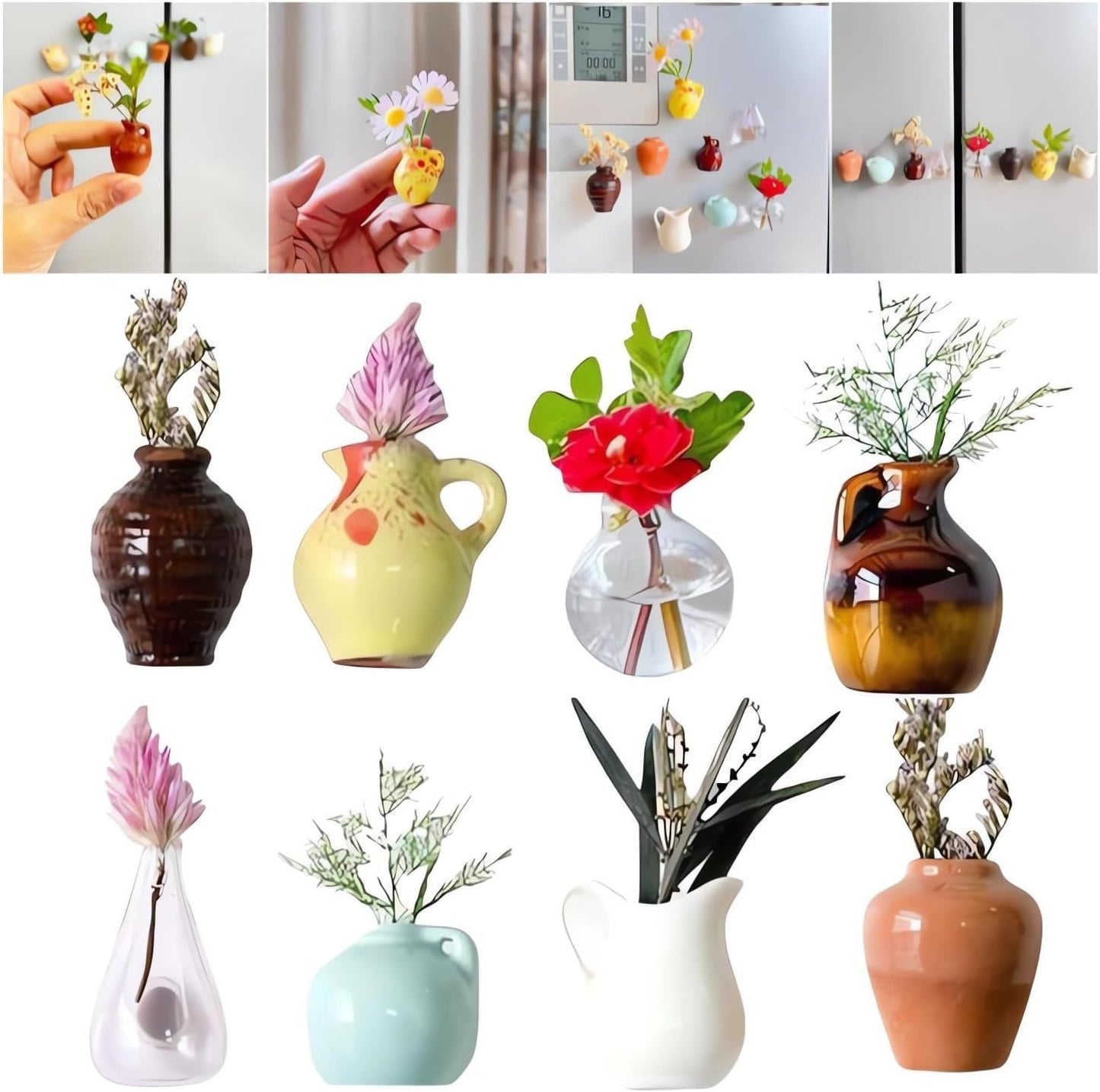 Mini Vase Refrigerator Magnet Set
