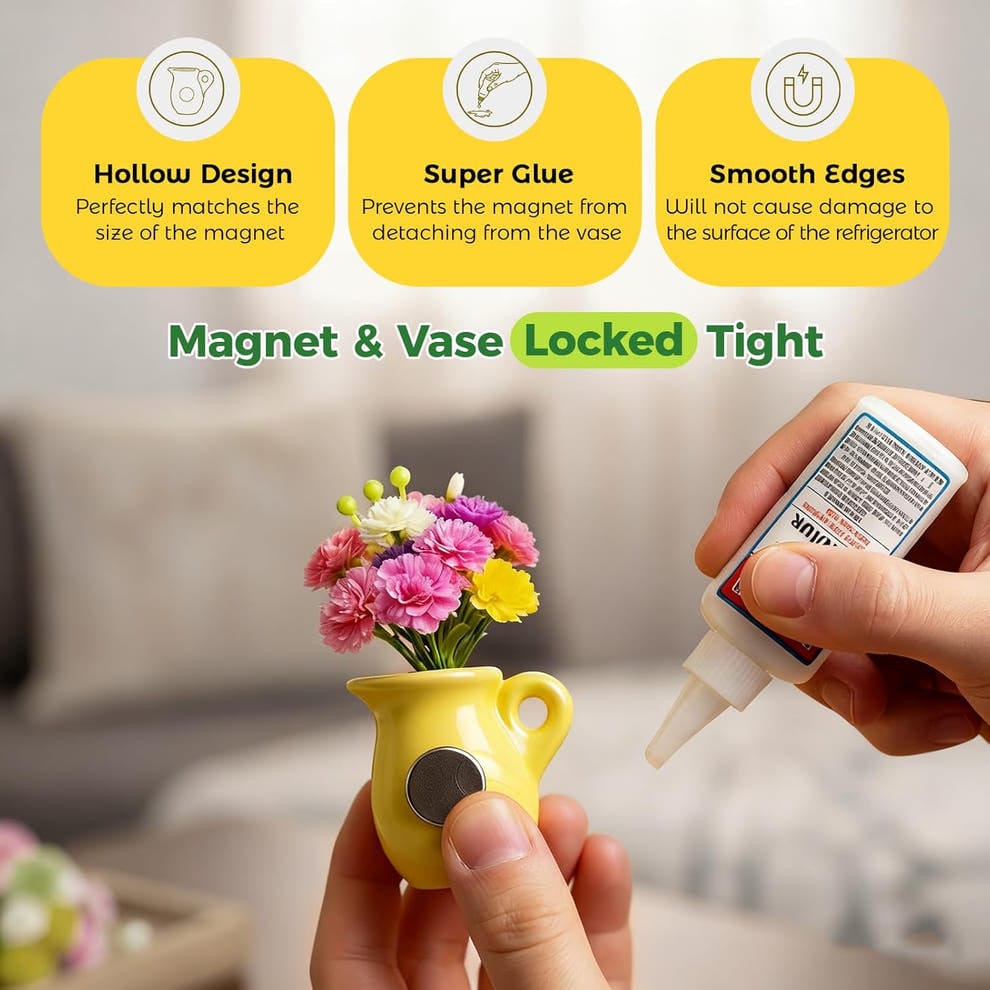 Mini Vase Refrigerator Magnet Set